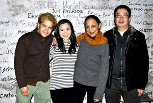 Carlo Alban, Tina Chilip, Ching Valdes-Aran and playwright Ralph B. Pena pose for Bro Photo