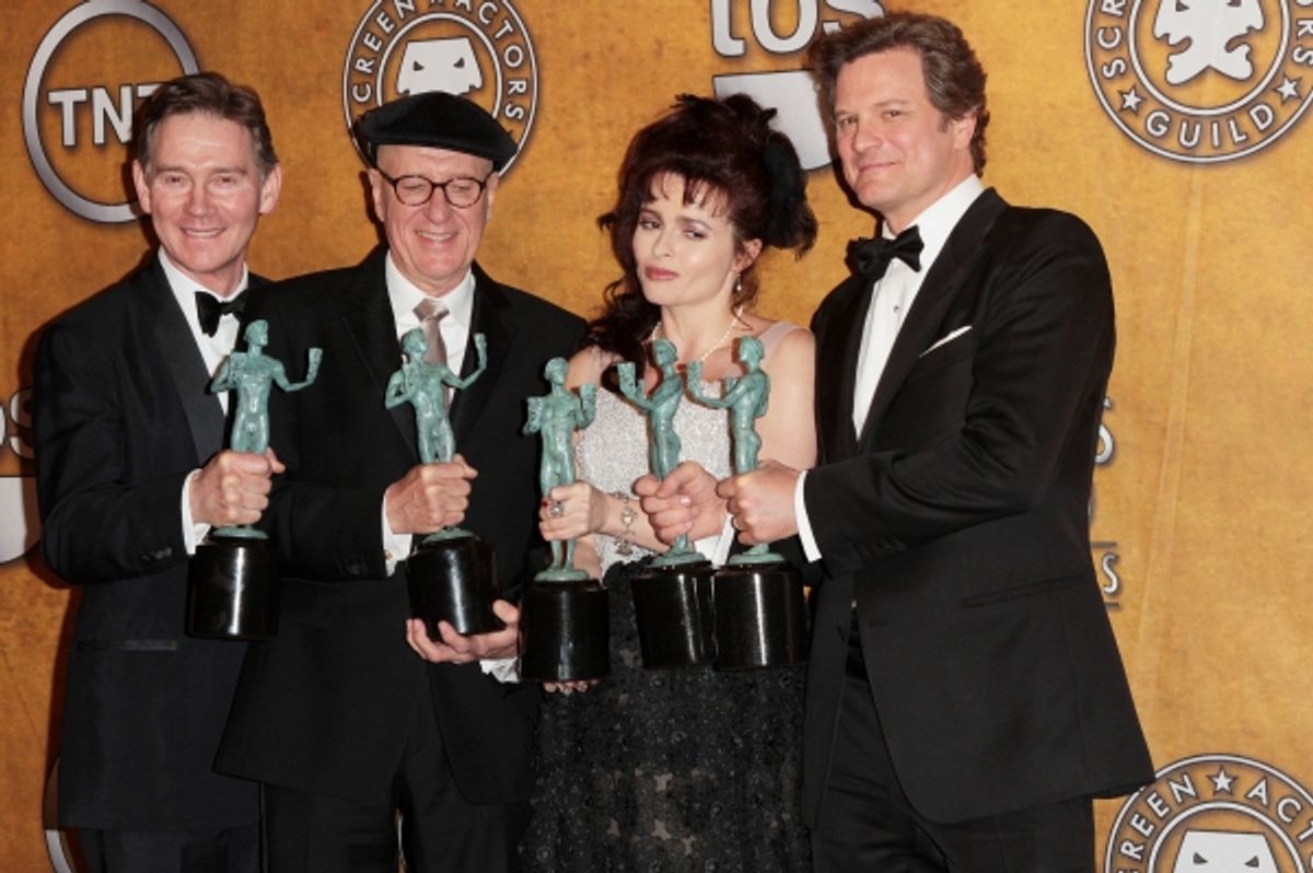 Geoffrey Rush, Helena Bonham Carter and Colin Firth at 