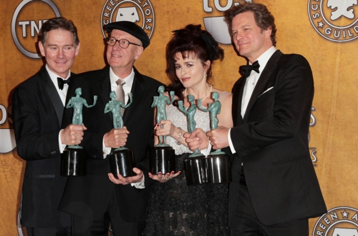Geoffrey Rush, Helena Bonham Carter and Colin Firth at 