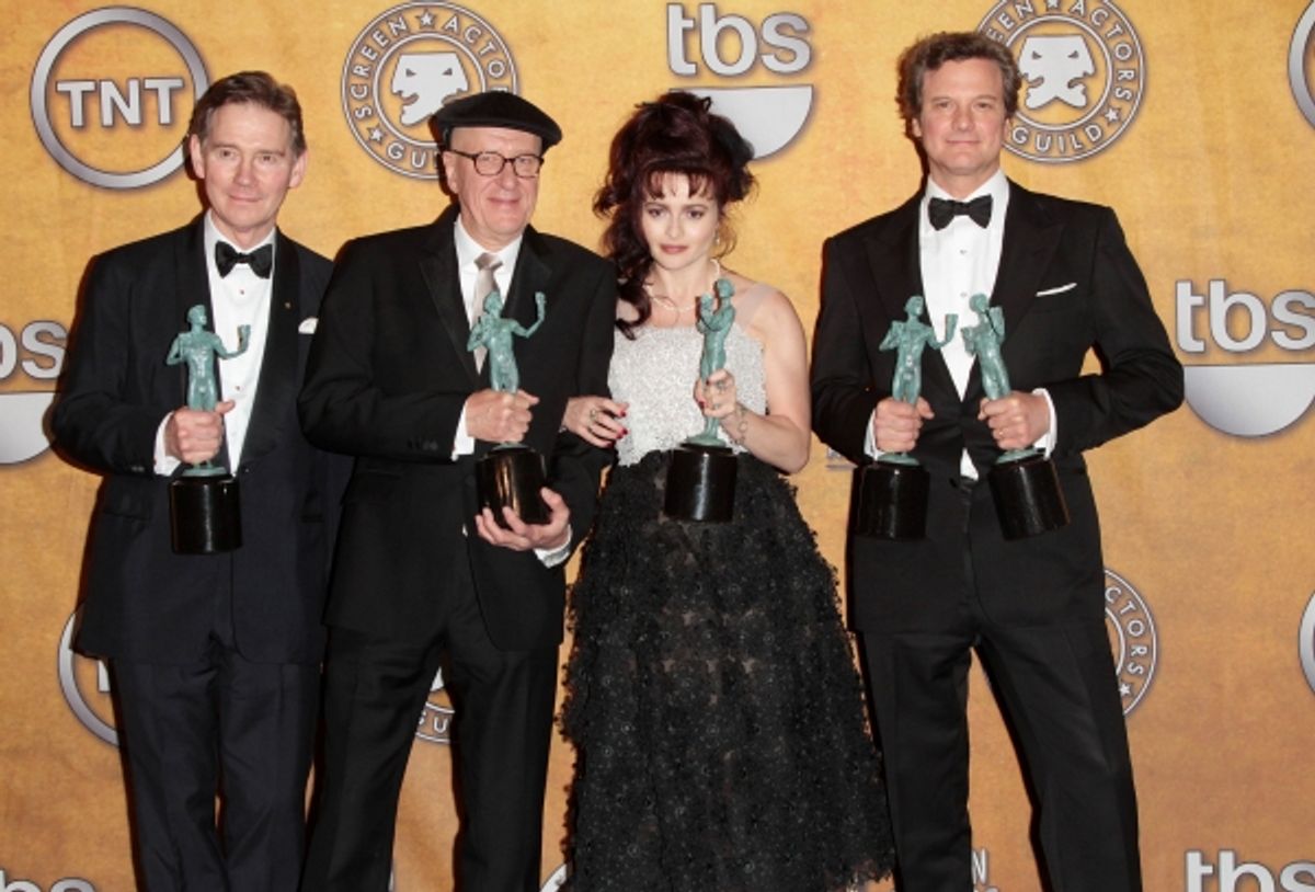 Geoffrey Rush, Helena Bonham Carter, Colin Firth at 