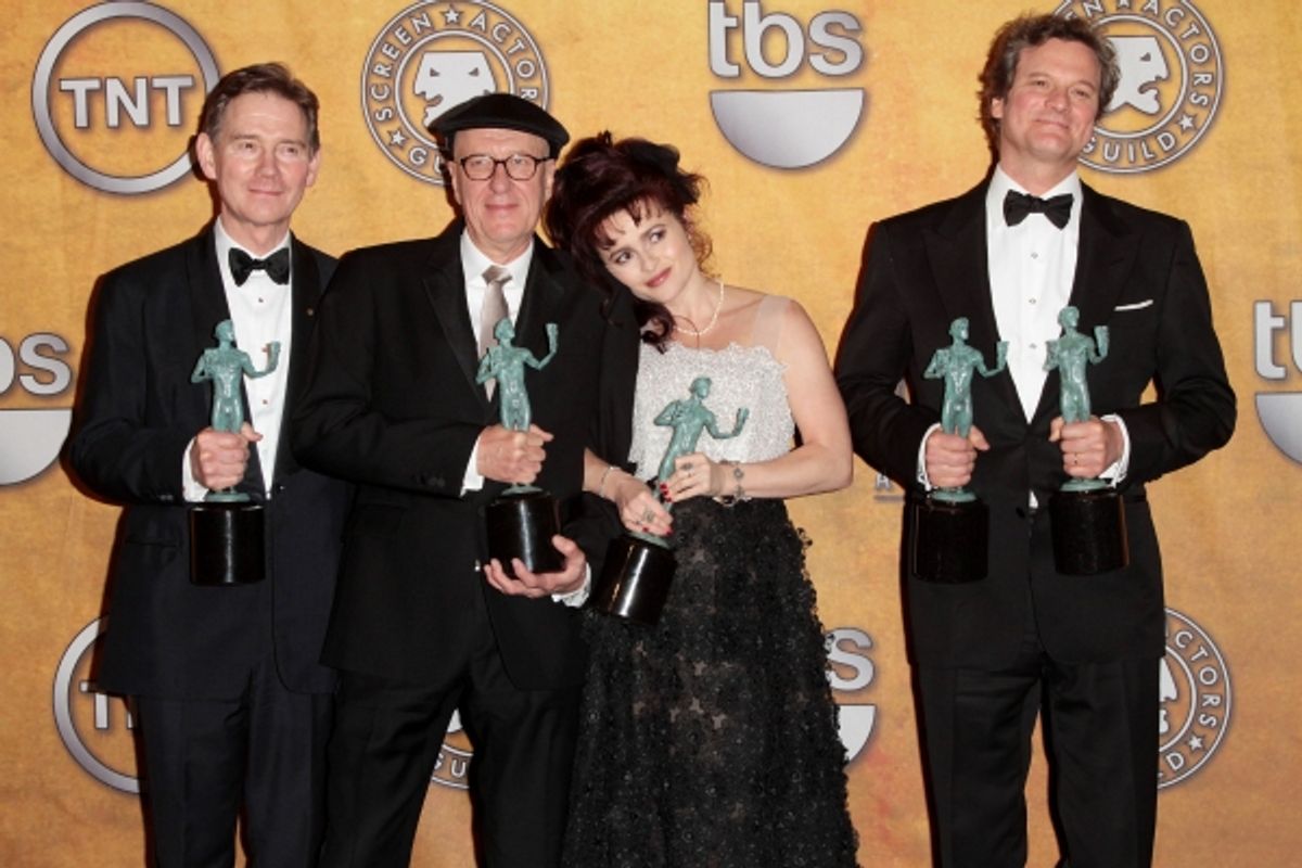 Geoffrey Rush, Helena Bonham Carter, Colin Firth at 