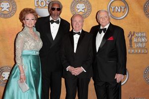 Tova Borgnine and actors Morgan Freeman, Tim Conway and Ernest Borgnine pictured at t Photo