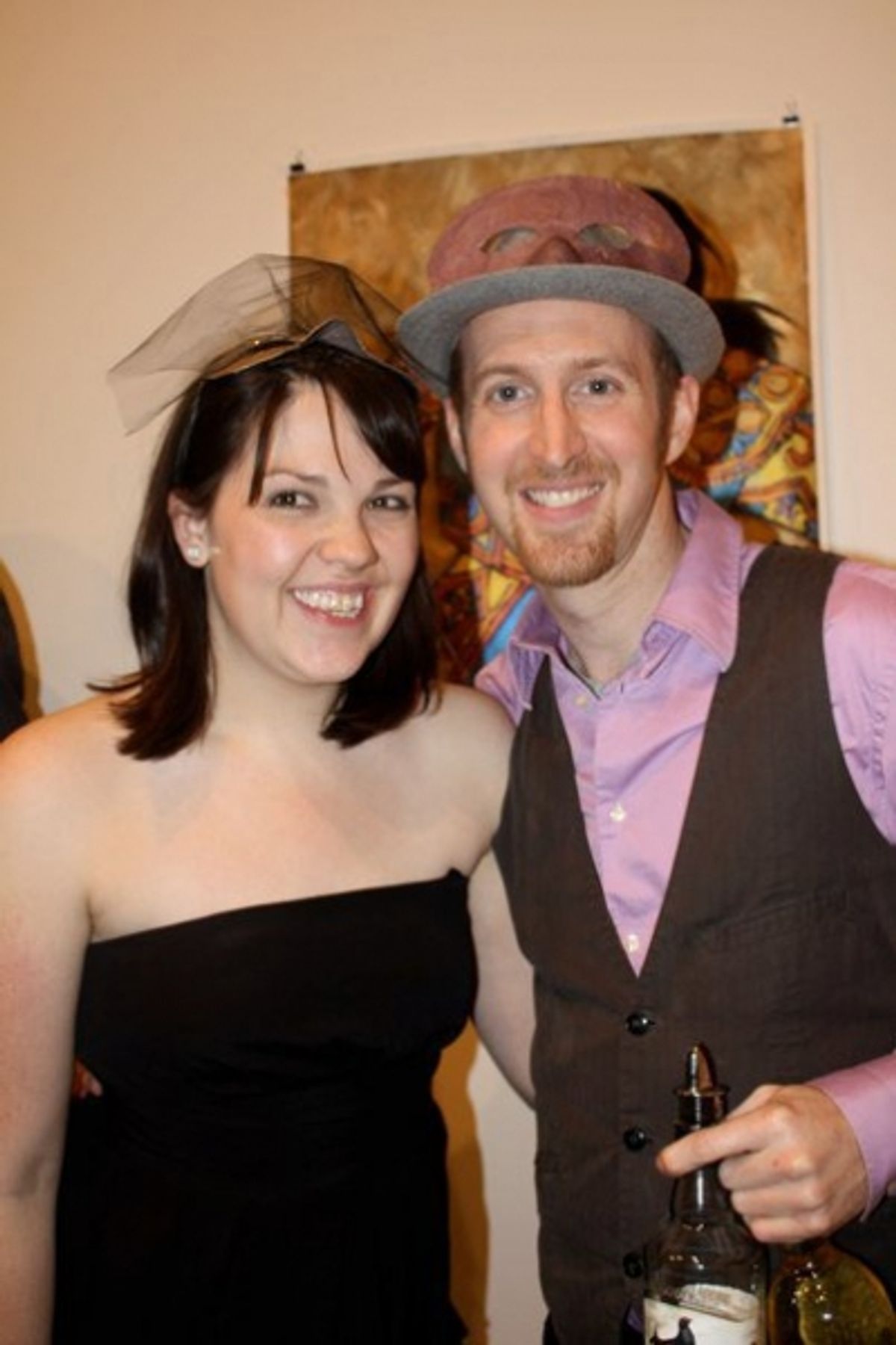 Nylon staff member Stephanie Ellis and Black Grouse Whiskey bartender at 