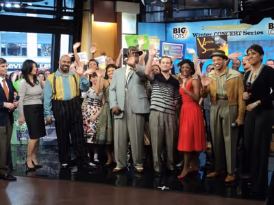 Chad Kimball and Montego Glover and the cast of Memphis Photo