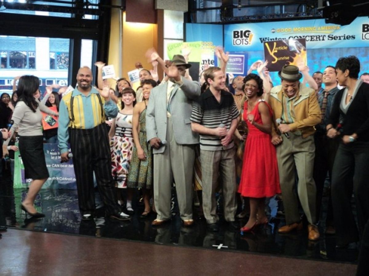  Chad Kimball and Montego Glover and the cast of Memphis at 
