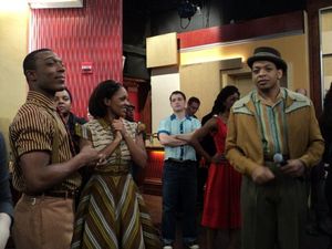 Derrick Baskin and cast members from Memphis Photo