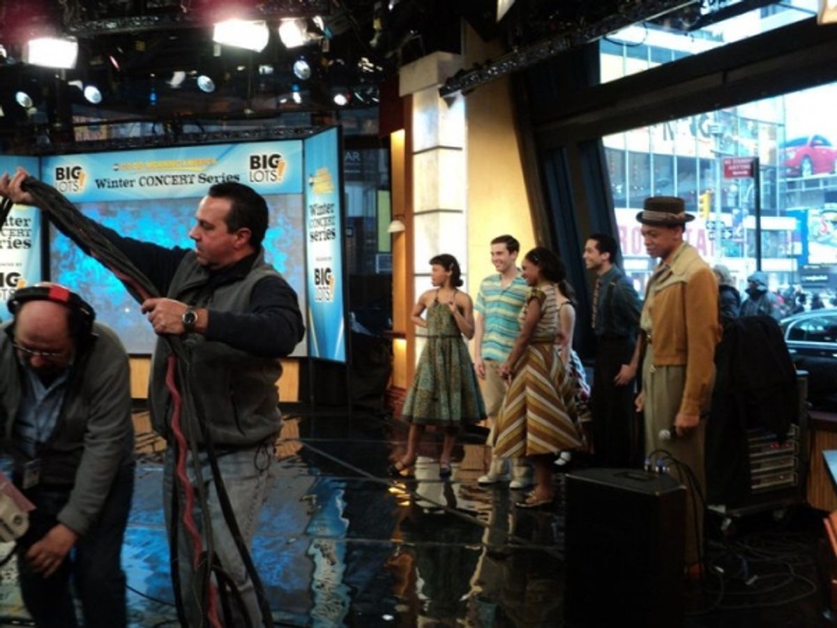 Derrick Baskin the cast of Memphis at 