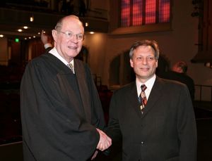 Supreme Court Justice Anthony M. Kennedy (L) and Shakespeare Center Los Angeles Founding Artistic Director Ben Donenberg @ BroadwayWorld Supreme Court Justice Anthony M. Kennedy (L) and Shakespeare Center Los Angeles Found Photo