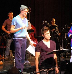 Gavin Creel and Gabe Ebert performing Photo