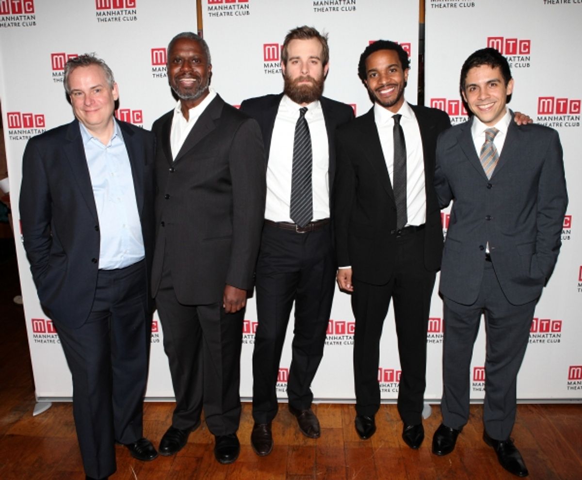 Doug Hughes, Andre Braugher, Jay Wilkison, Andre Holland and Matthew Lopez attending the Manhattan Theatre Club's  at 