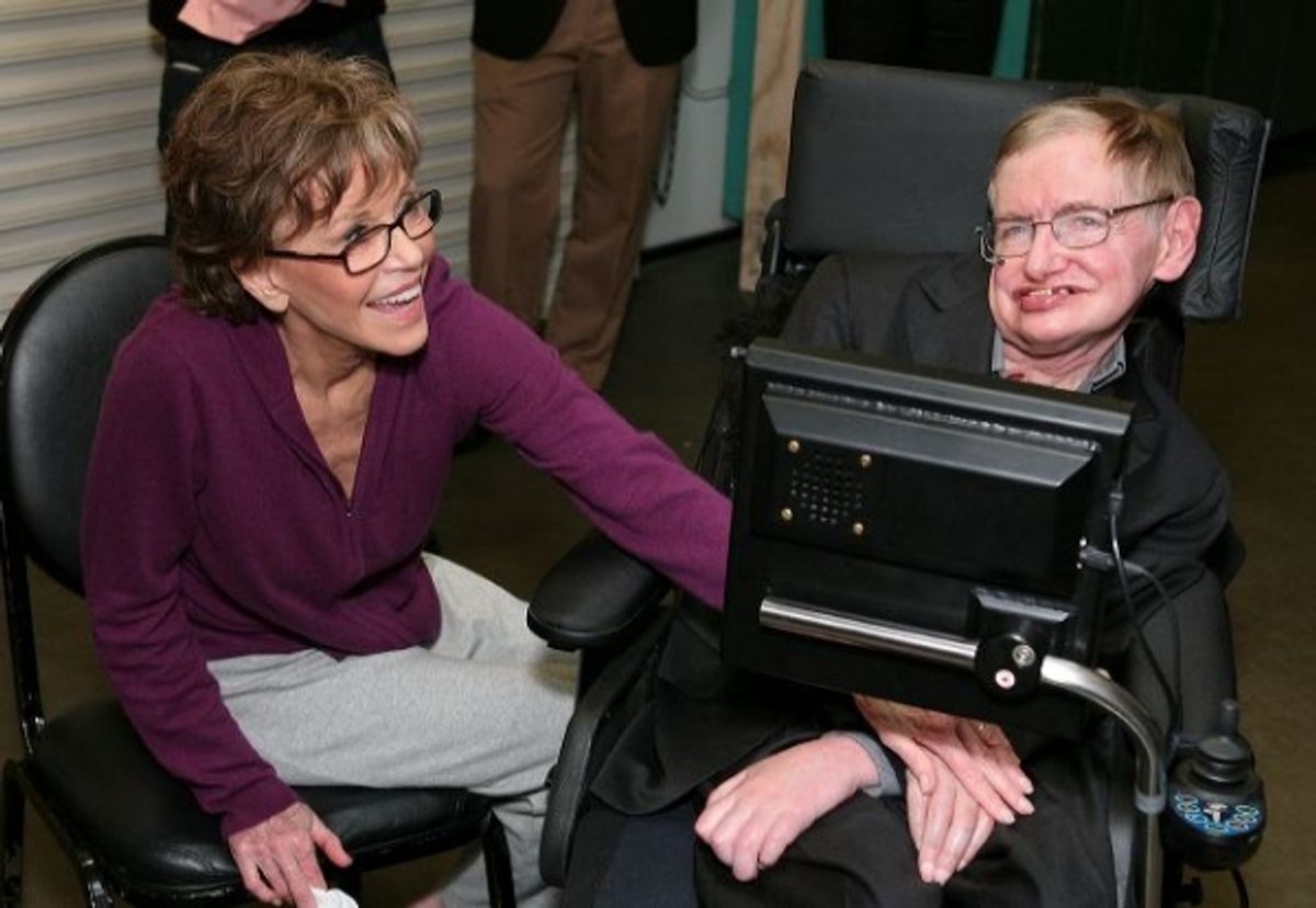 Jane Fonda and Stephen Hawking at 