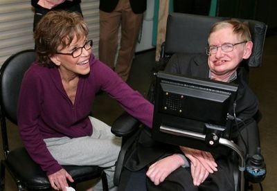Jane Fonda and Stephen Hawking Photo