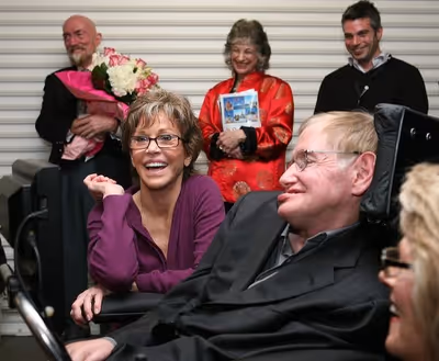 Jane Fonda and Stephen Hawking Photo