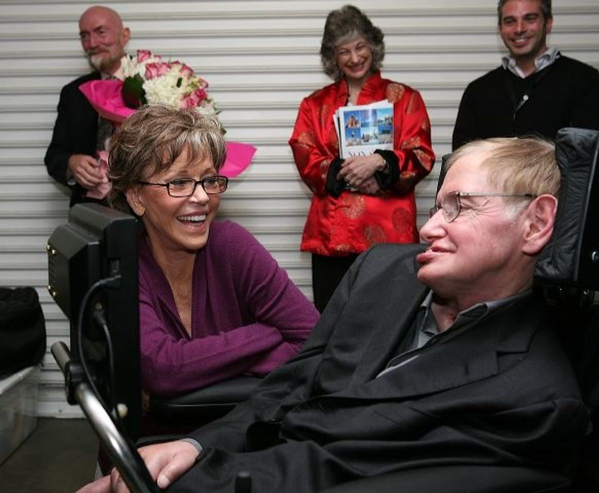 Jane Fonda and Stephen Hawking at 