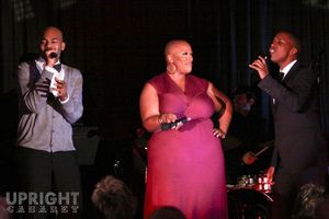 Brandon Victor Dixon, Frenchie Davis and Leslie Odom, Jr. perform in Upright Cabaret' Photo
