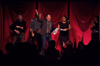 Eugene Pack and the cast of Celebrity Autobiography Photo