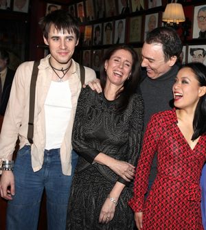 Reeve Carney, Julie Taymor, Patrick Page, T.V. Carpio  attending the 'Spider-Man Turn Photo