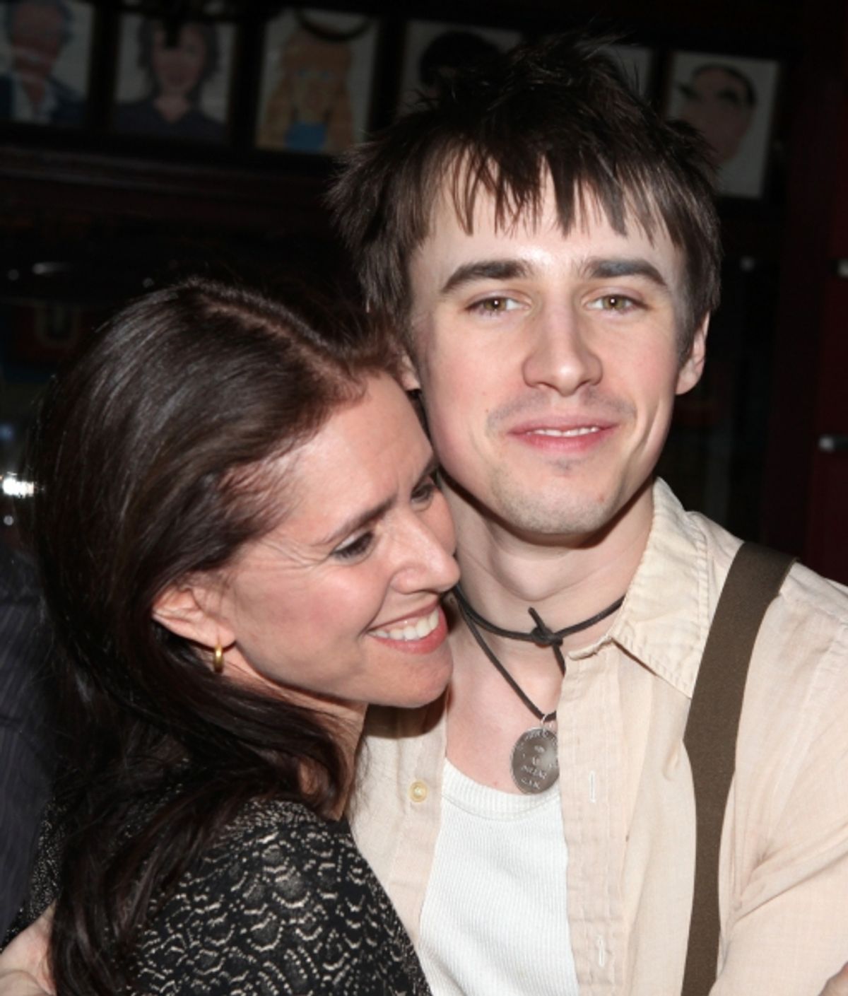 Julie Taymor & Reeve Carney attending the 'Spider-Man Turn Off The Dark' Benefit for The Actors Fund at a Pre-Show Cocktail Reception held at Sardi's Restaurant in New York City at 