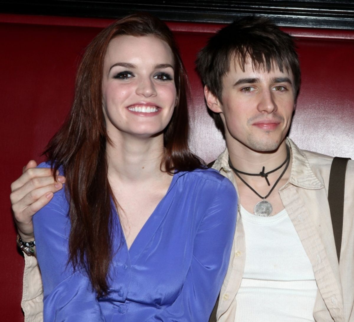 Jennifer Damiano & Reeve Carney attending the 'Spider-Man Turn Off The Dark' Benefit for The Actors Fund at a Pre-Show Cocktail Reception held at Sardi's Restaurant in New York City at 