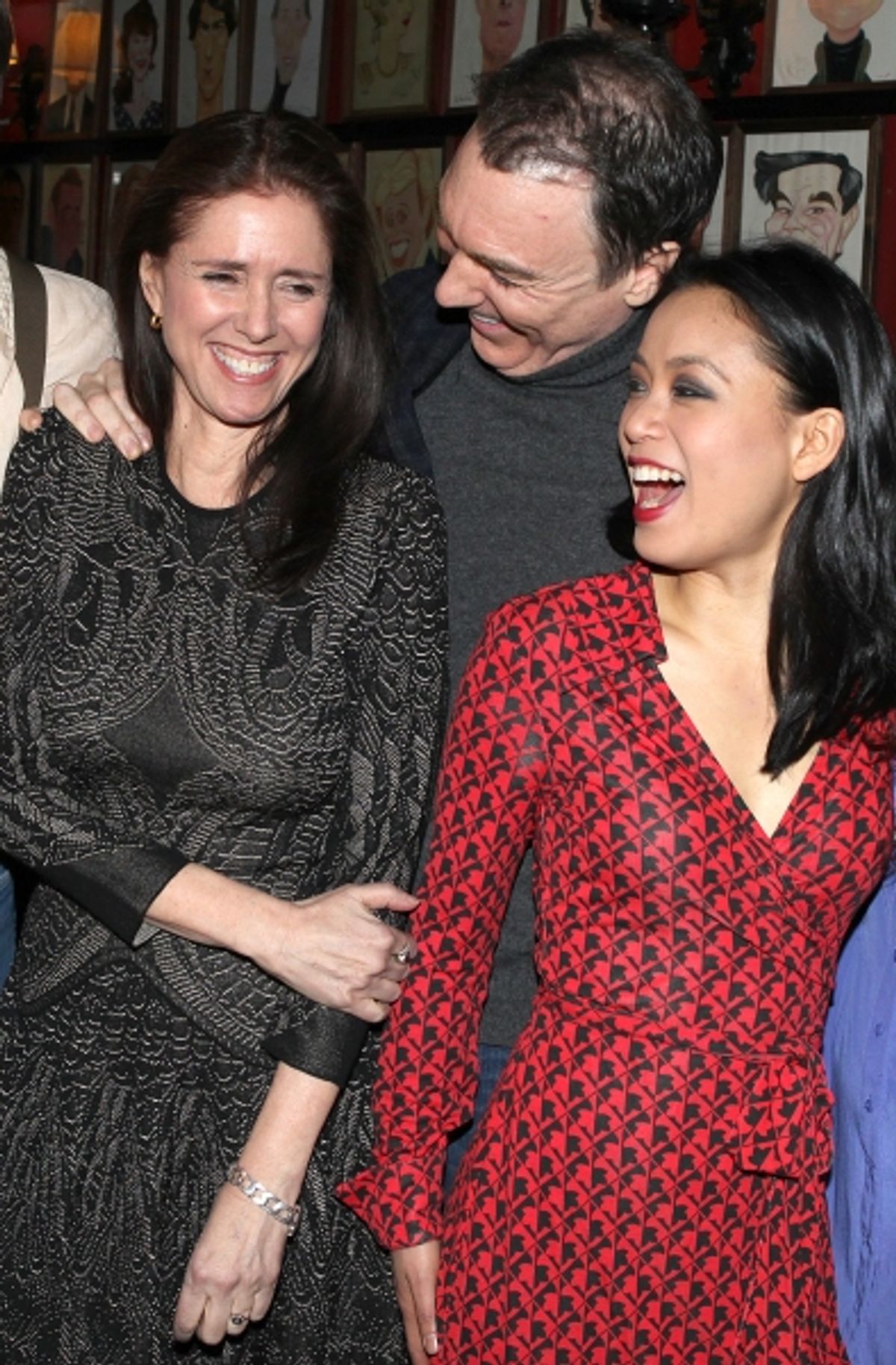 Julie Taymor, Patrick Page, T.V. Carpio attending the 'Spider-Man Turn Off The Dark' Benefit for The Actors Fund at a Pre-Show Cocktail Reception held at Sardi's Restaurant in New York City at 