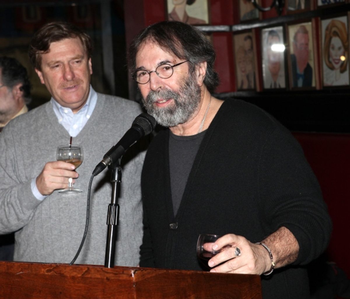 Producer Jeremiah Harris & Producer Michael Cohl attending the 'Spider-Man Turn Off The Dark' Benefit for The Actors Fund at a Pre-Show Cocktail Reception held at Sardi's Restaurant in New York City at 