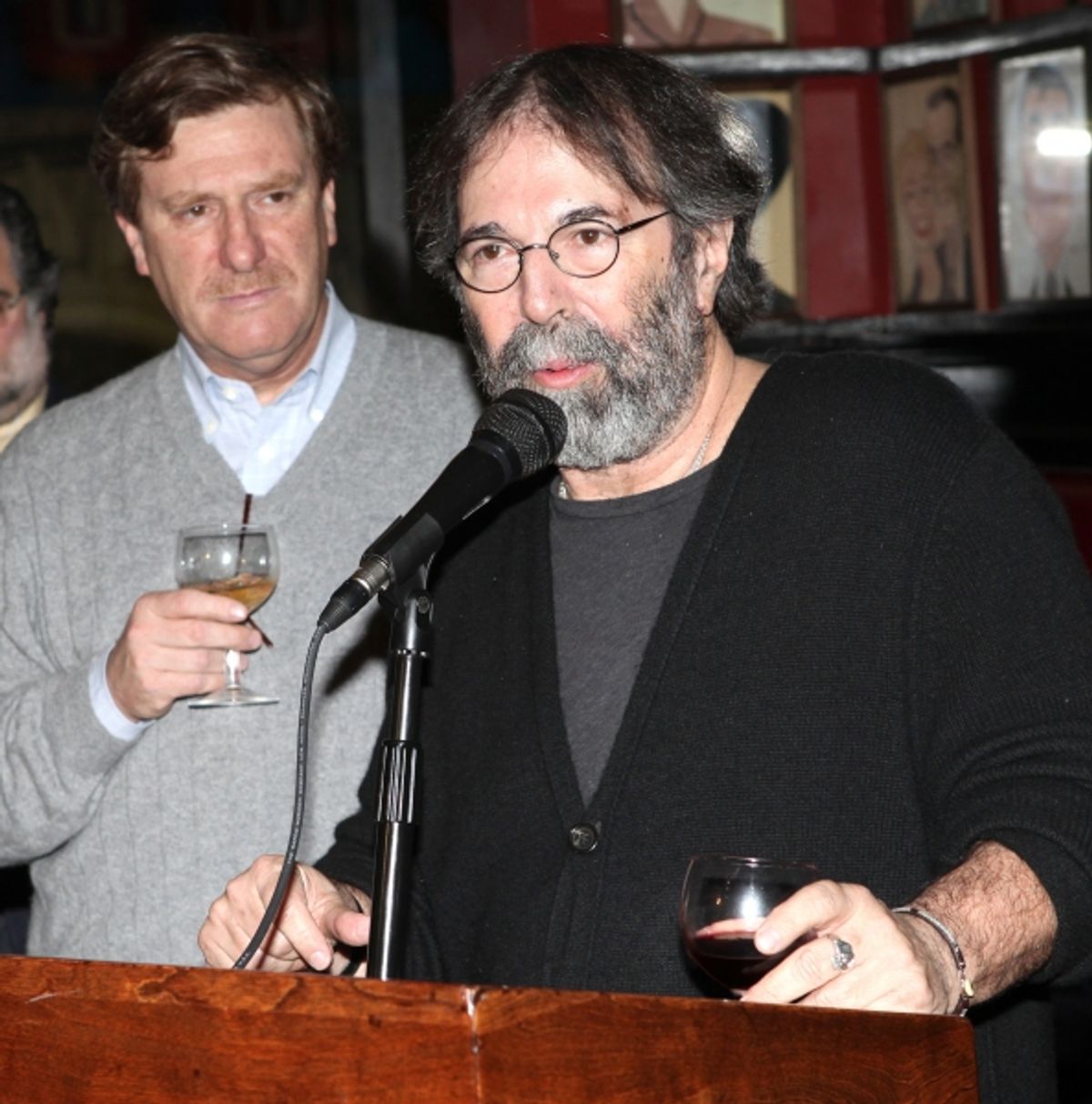 Producer Jeremiah Harris & Producer Michael Cohl attending the 'Spider-Man Turn Off The Dark' Benefit for The Actors Fund at a Pre-Show Cocktail Reception held at Sardi's Restaurant in New York City at 