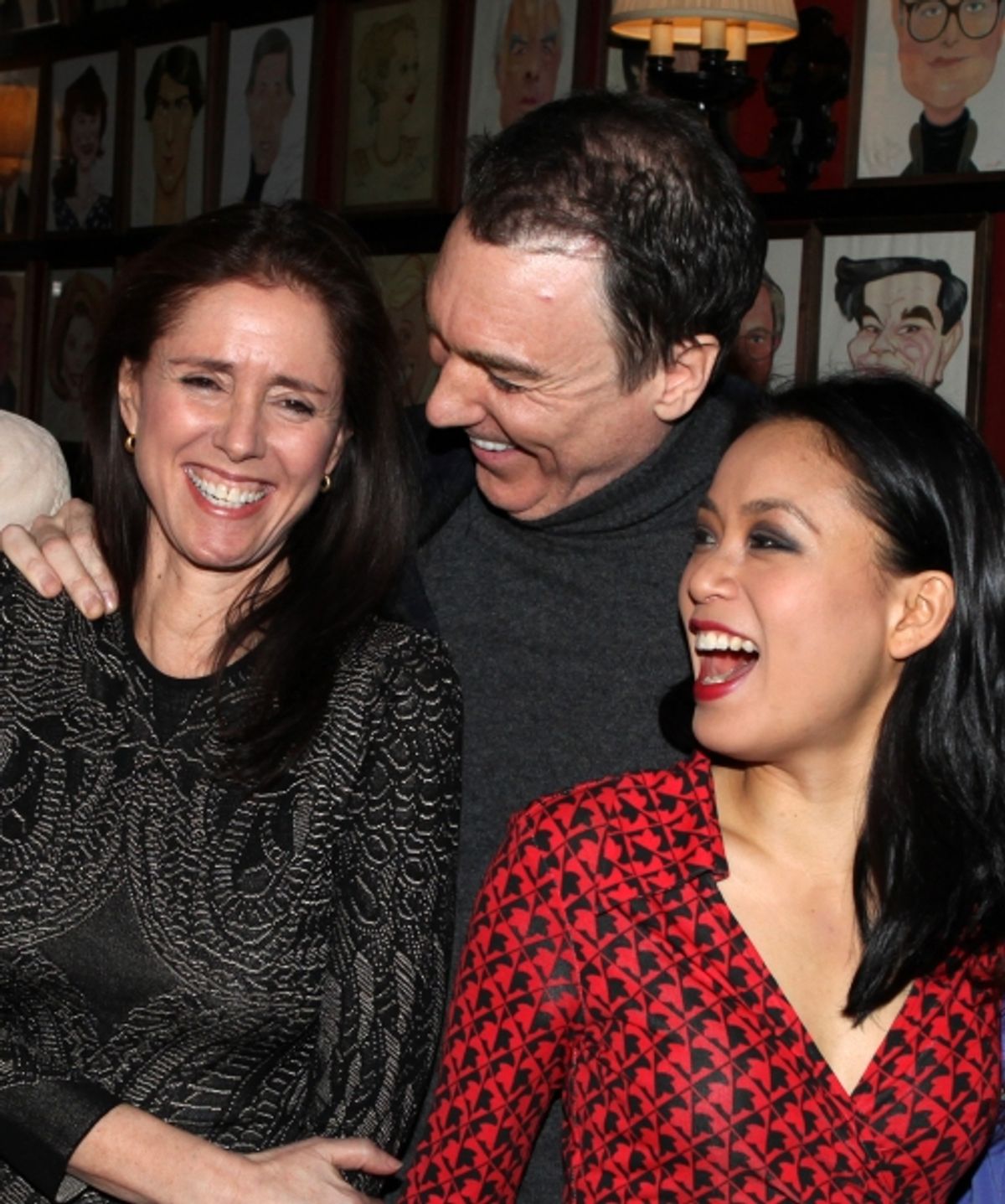 Julie Taymor, Patrick Page, T.V. Carpio attending the 'Spider-Man Turn Off The Dark' Benefit for The Actors Fund at a Pre-Show Cocktail Reception held at Sardi's Restaurant in New York City at 
