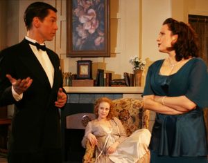 Nick Sandys (Charles Condomine), Melanie Keller (Elvira Condomine) & Erin Noel Grenna Photo