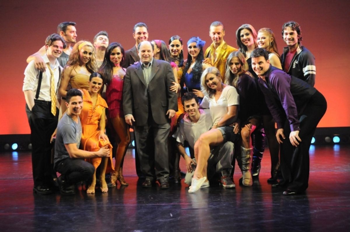 Jason Alexander on stage with Cast of BWAT at 