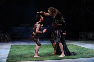 Michael Wartella as Puck and John Hutton as Oberon Photo