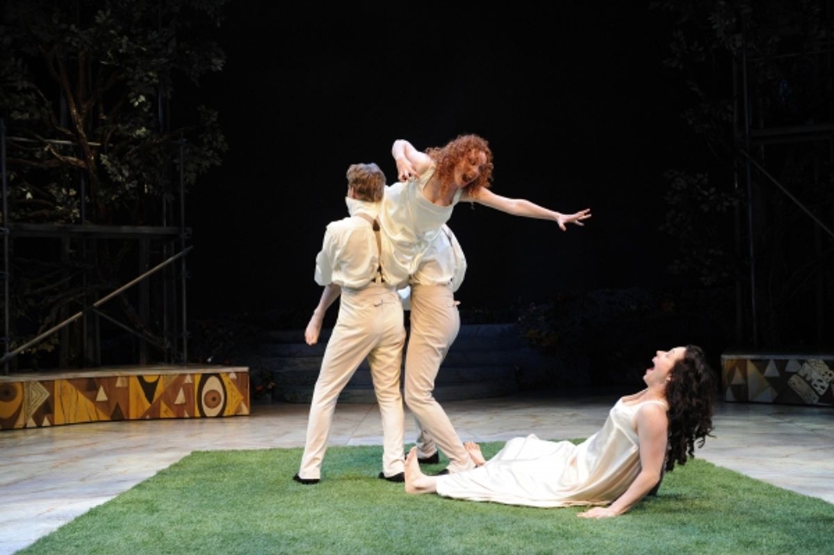 (L-R) Leigh Miller (Lysander), Caitlin Wise (Hermia), Drew Cortese (Demetrius) and Allison Pistorius (Helena) at 