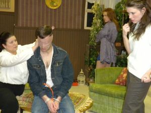 (L-R) Jessica Clare (Patricia), Jason Maxwell (Raul), Kirsten Deane (Marjorie), Sonia Photo