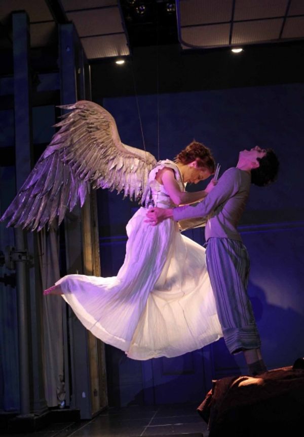 Sofia Jean Gomez as 'The Angel' and Michael Urie as 'Prior Walter' Photo