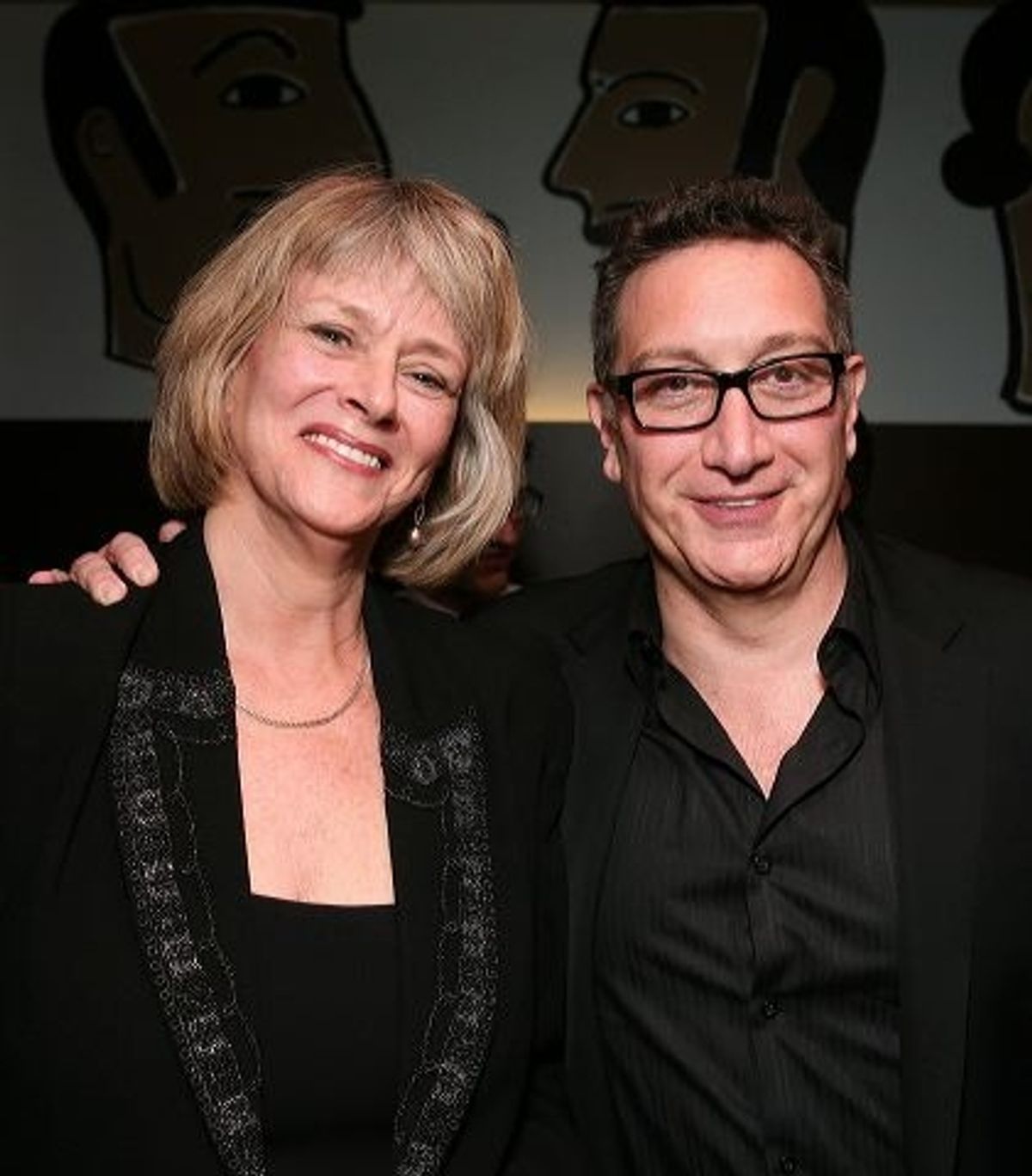 Susan Kellermann (L) and Playwright/Director Moises Kaufman  at 