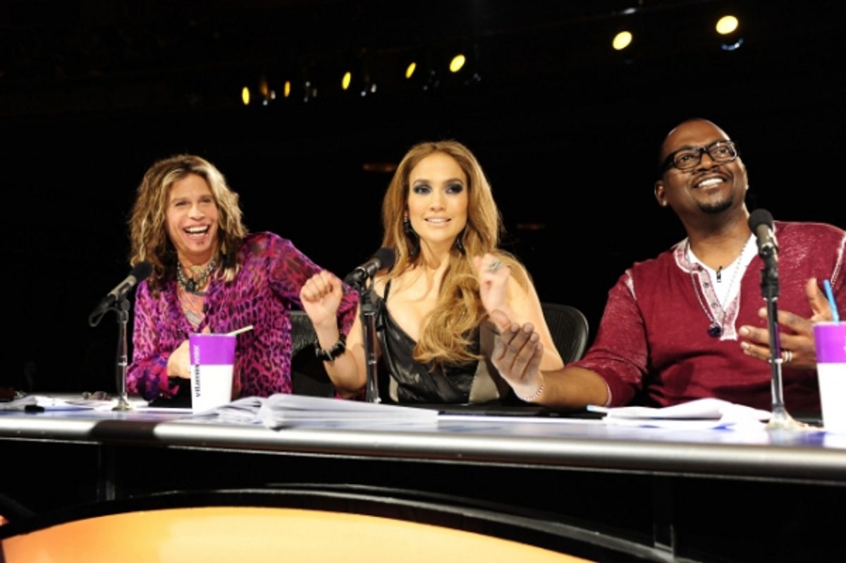  Steven Tyler, Jennifer Lopez and Randy Jackson at 