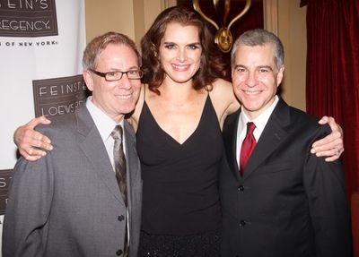 Brooke Shields with Mark Waldrop and production team member
 Photo