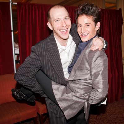 Production team member and Frankie James Grande
 Photo