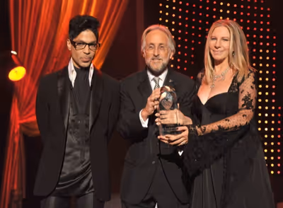 Prince, National Academy of Recording Arts and Sciences president Neil Portnow and Ba Photo