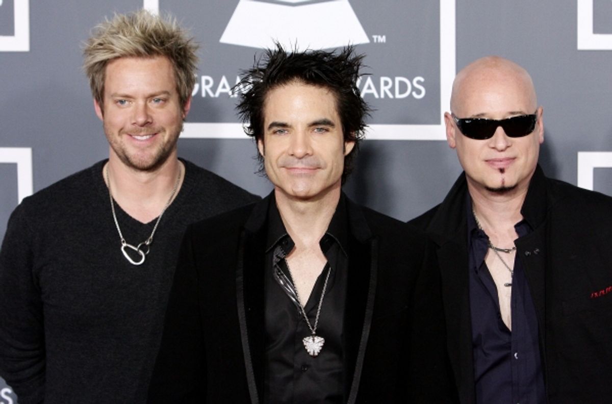  Scott Underwood, Rob Hotchkiss, and Jimmy Stafford of the band Train pictured at The 53rd Annual GRAMMY Awards held at Staples Center in Los Angeles, California on February 13, 2011.  Ã‚Â© RD / Orchon / Retna Digital. at 