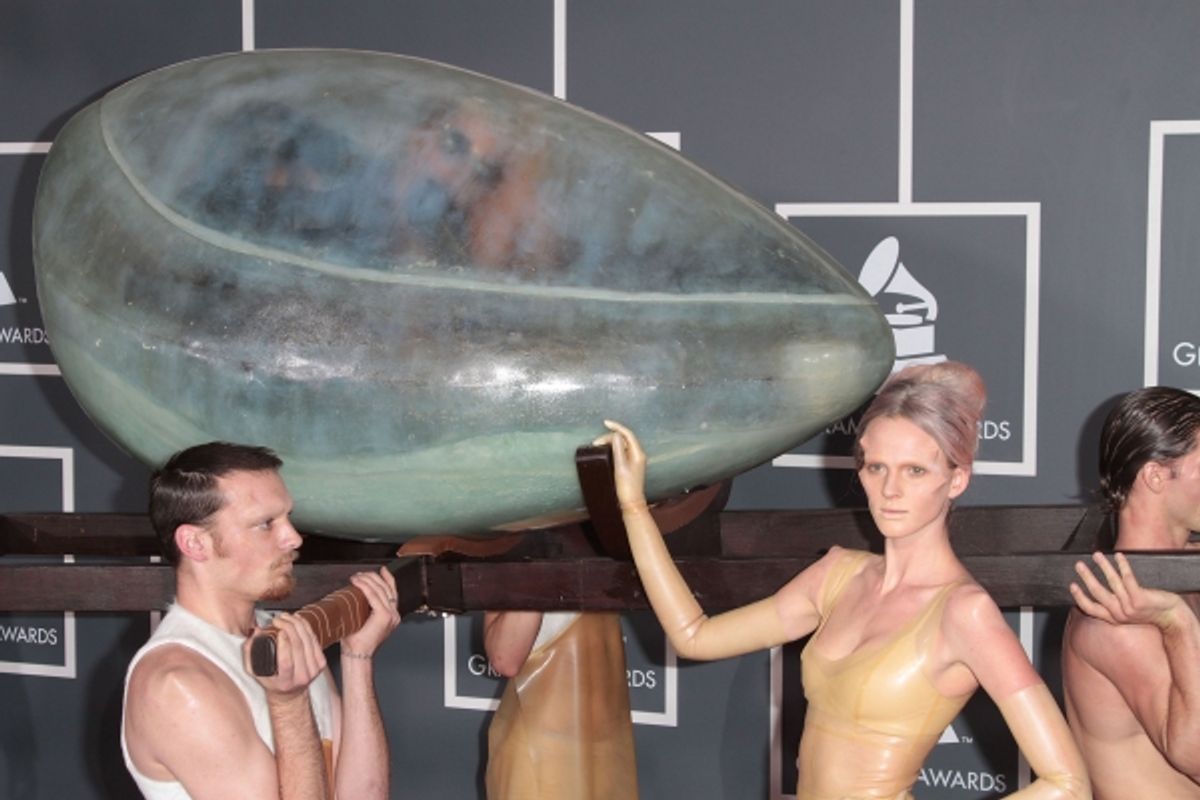 Lady Gaga pictured at The 53rd Annual GRAMMY Awards held at Staples Center in Los Angeles, California on February 13, 2011.  Ã‚Â© RD / Orchon / Retna Digital. at 