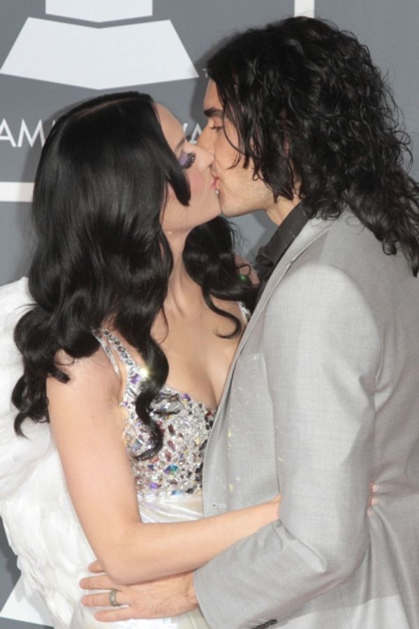 Katy Perry and Russell Brand pictured at The 53rd Annual GRAMMY Awards held at Staple Photo