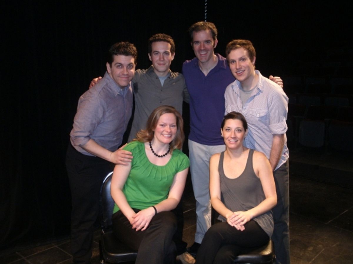 Nathan Jansen, John Hartman, Brendan Dowling, Nick Semar; Front L to R Erica Elam, Amanda Blake Davis at 