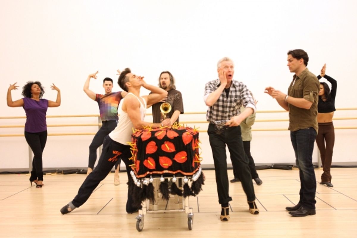 Jacqueline B. Arnold, Steve Schepis, Kyle Brown, Tad Wilson, Tony Sheldon & Will Swenson attend the 'Priscilla Queen Of The Desert' Meet & Greet the Cast & Creative team at the Alvin Ailey American Dance Theatre in New York City. at 