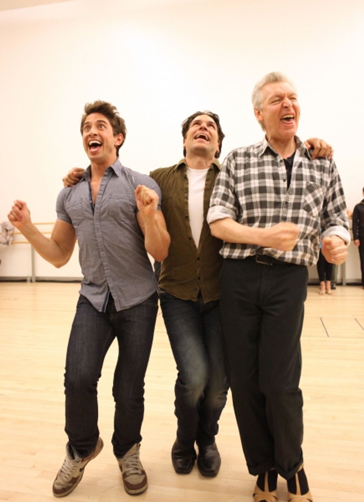 Nick Adams, Will Swenson & Tony Sheldon attend the 'Priscilla Queen Of The Desert' Meet & Greet the Cast & Creative team at the Alvin Ailey American Dance Theatre in New York City. at 