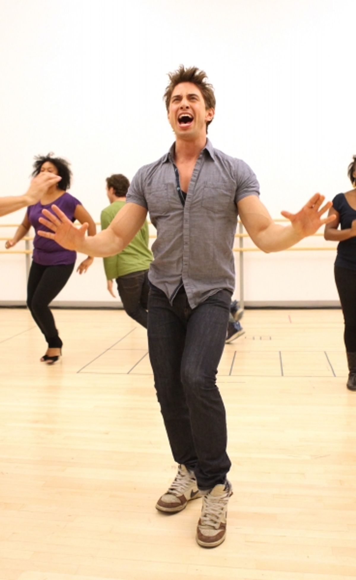 Nick Adams attend the 'Priscilla Queen Of The Desert' Meet & Greet the Cast & Creative team at the Alvin Ailey American Dance Theatre in New York City. at 