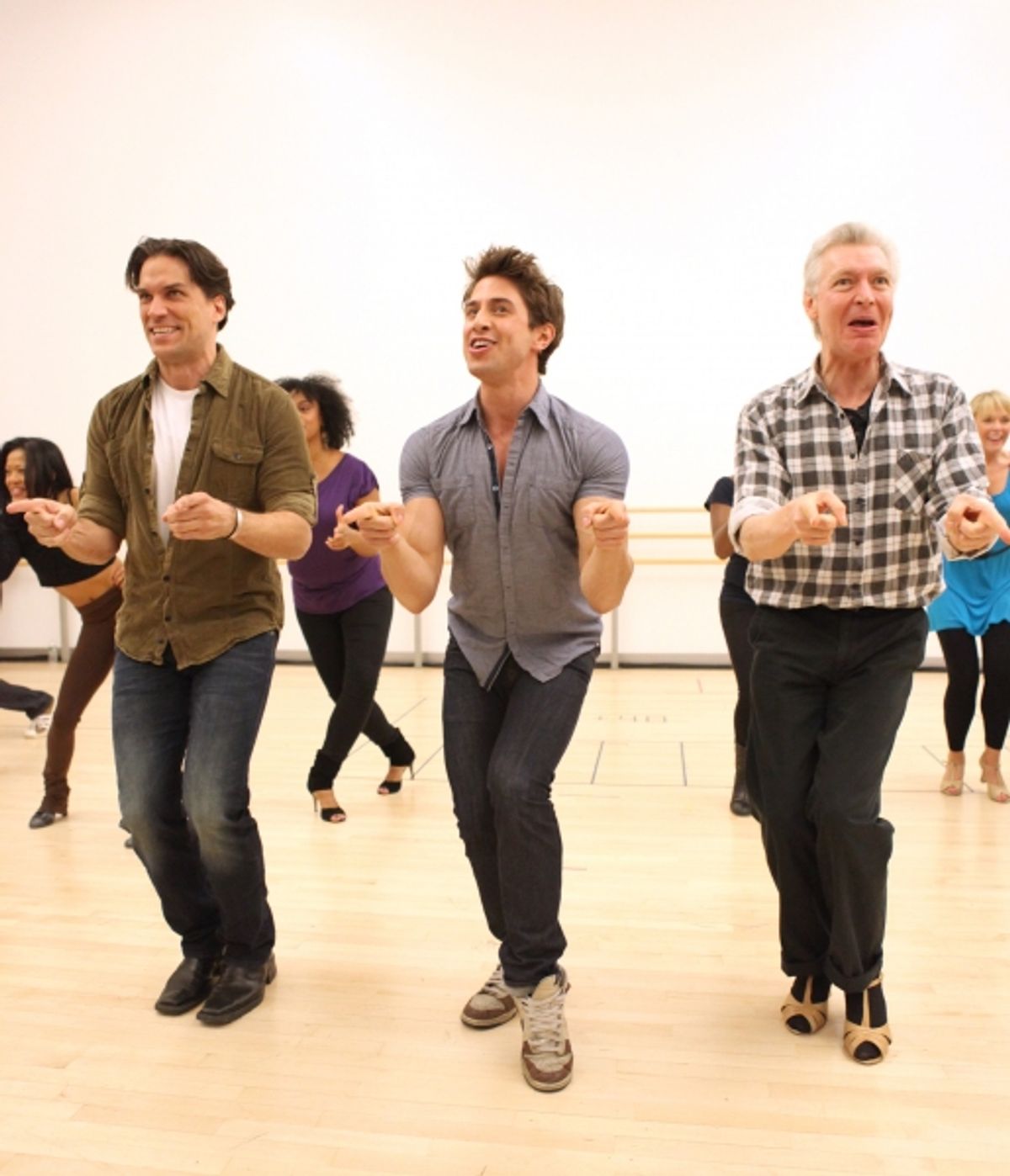 Will Swenson, Nick Adams & Tony Sheldon attend the 'Priscilla Queen Of The Desert' Meet & Greet the Cast & Creative team at the Alvin Ailey American Dance Theatre in New York City. at 