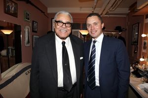 Former Tennessee Congressman Harold Ford, Jr. visit James Earl Jones backstage before participating in the 'Driving Miss Daisy' Talkbacks at the Golden Theatre in New York City. @ BroadwayWorld Former Tennessee Congressman Harold Ford, Jr. visit James Earl Jones backstage before Photo