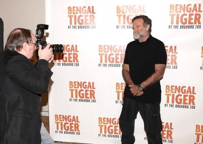 Daily News Photographer Richard Corkery & Robin Williams attends the 'Bengal Tiger at Photo