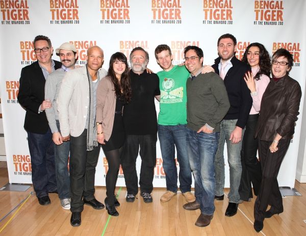 Producer Kevin McCollum, Sheila Vand, Glenn Davis, Arian Moayed, Robin Williams, Brad Photo