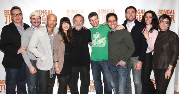 Producer Kevin McCollum, Sheila Vand, Glenn Davis, Arian Moayed, Robin Williams, Brad Photo